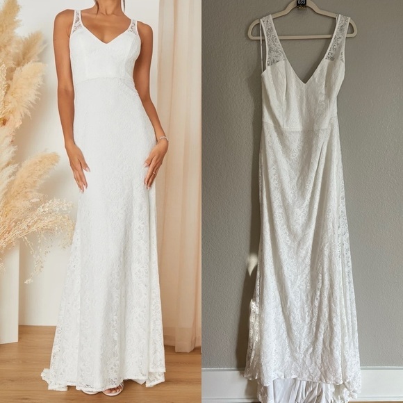 Beloved Eternity White Lace Sleeveless Backless Maxi Dress - Picture 1 of 7